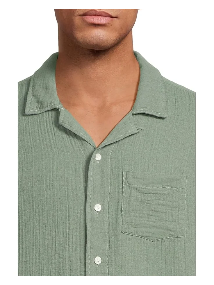 Рубашка L.L.Bean Vacationland Gauze Shirt Short Sleeve, Slightly Fitted — изображение 4 из 5, зеленый