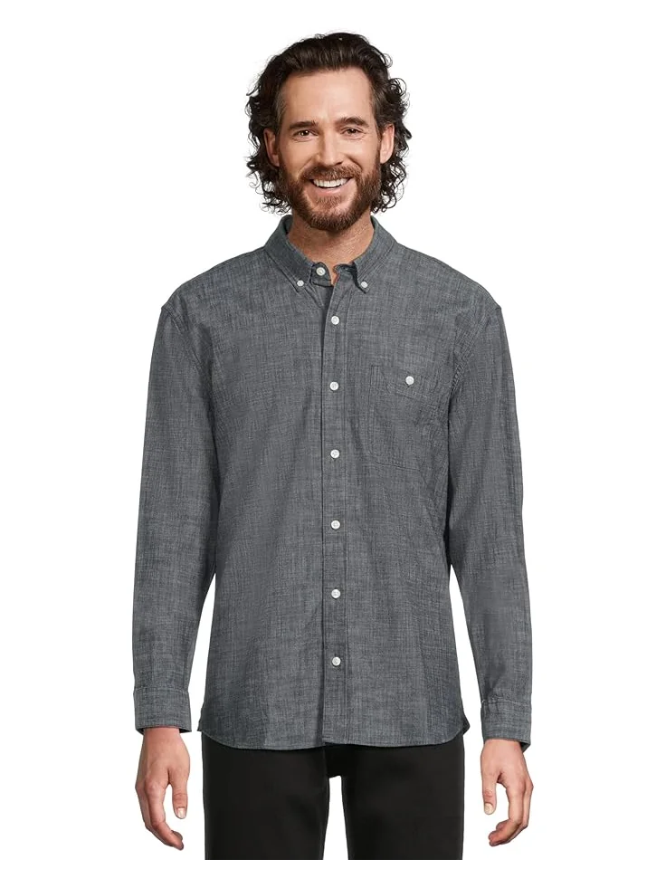Рубашка L.L.Bean Comfort Stretch Chambray Shirt, Traditional Untucked Fit, Long-Sleeve