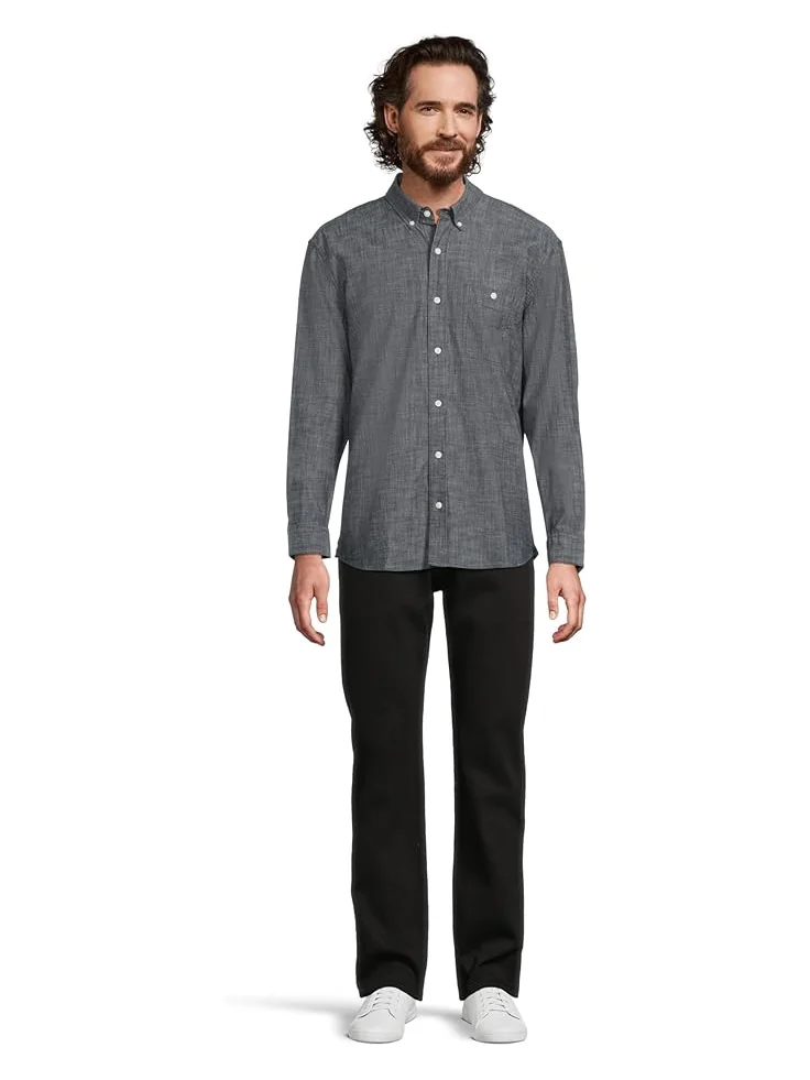 Рубашка L.L.Bean Comfort Stretch Chambray Shirt, Traditional Untucked Fit, Long-Sleeve — изображение 5 из 5, темный индиго