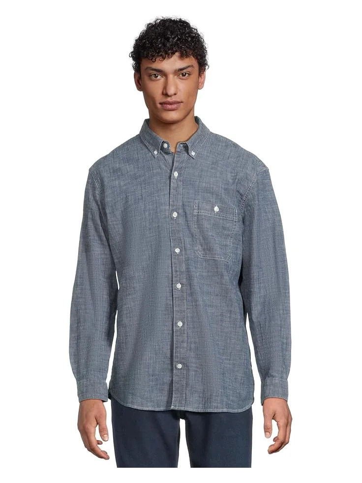 Рубашка L.L.Bean Comfort Stretch Chambray Shirt, Traditional Untucked Fit, Long-Sleeve