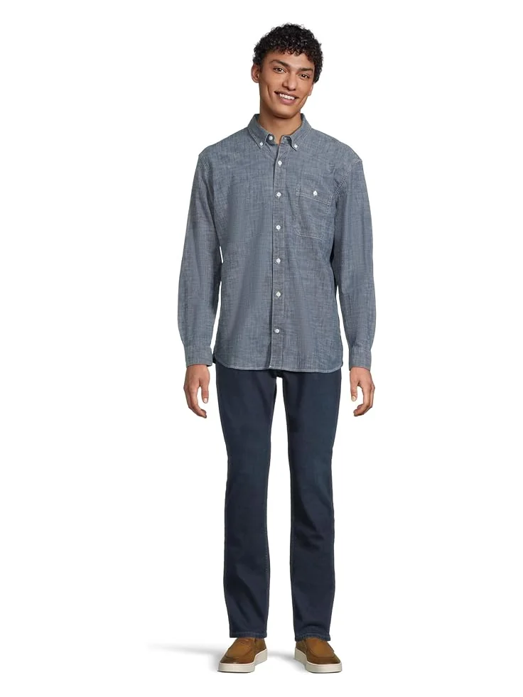 Рубашка L.L.Bean Comfort Stretch Chambray Shirt, Traditional Untucked Fit, Long-Sleeve — изображение 5 из 5, синий