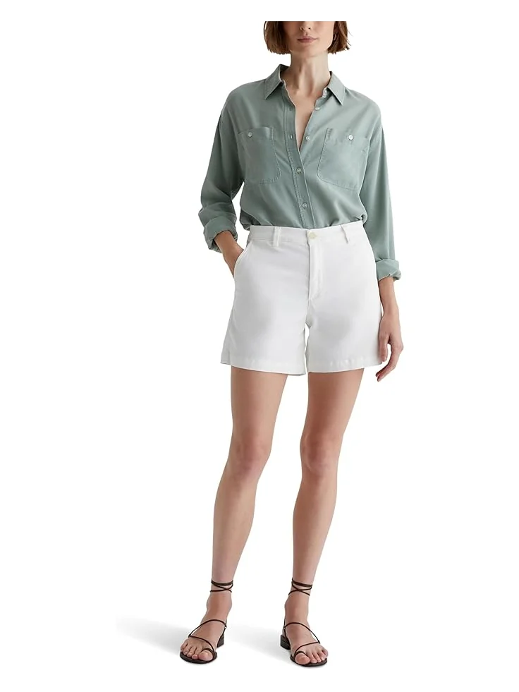 Шорты AG Jeans Jude Mid Rise Chino Shorts — изображение 6 из 6, бежевый