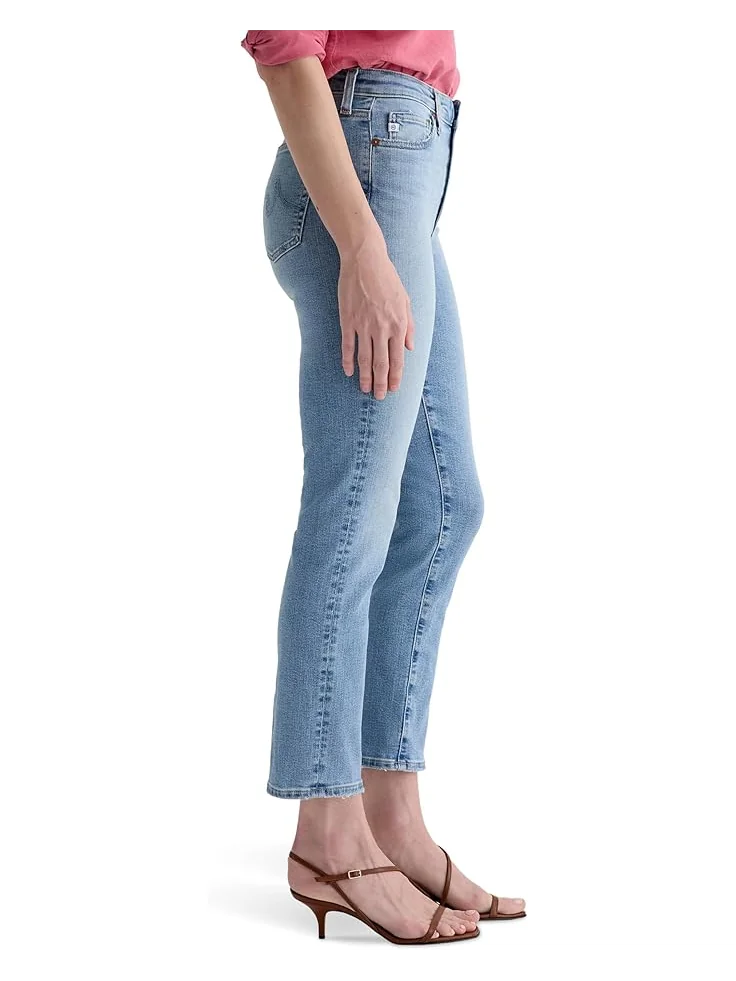Джинсы AG Jeans Mari Mid-Rise Slim Straight Crop Jeans in Marina Blue — изображение 2 из 6, синий