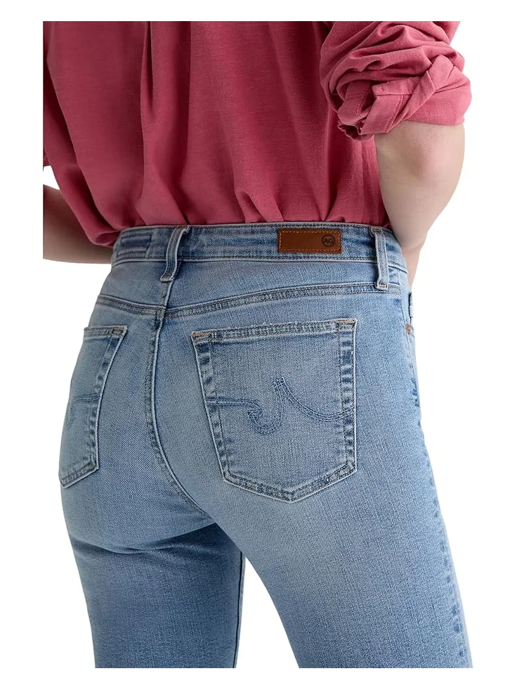 Джинсы AG Jeans Mari Mid-Rise Slim Straight Crop Jeans in Marina Blue — изображение 4 из 6, синий