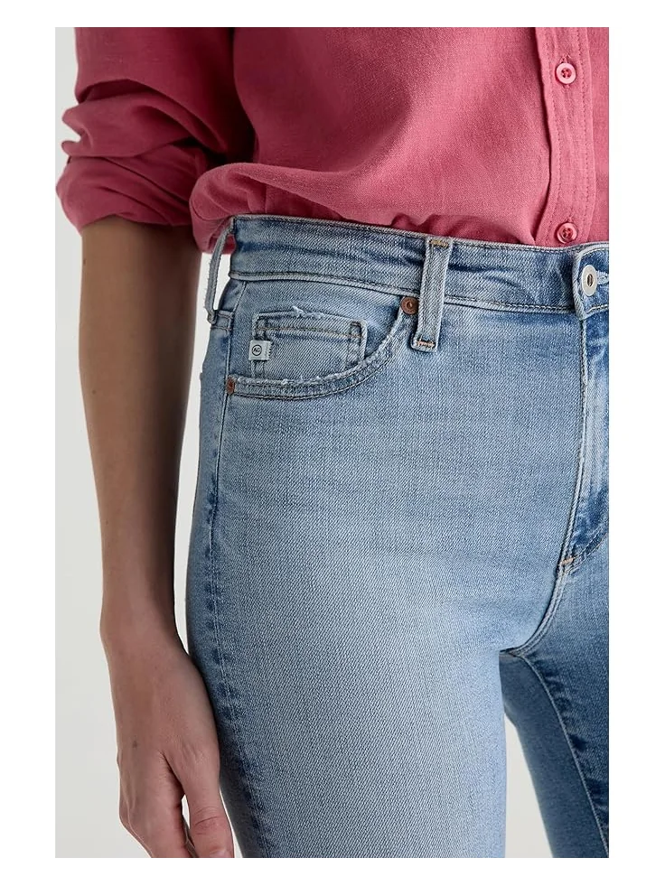 Джинсы AG Jeans Mari Mid-Rise Slim Straight Crop Jeans in Marina Blue — изображение 5 из 6, синий