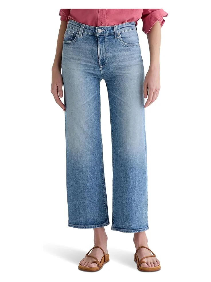 Джинсы AG Jeans Saige Mid-Rise Wide Leg in Helios, цвет Helios — золотистый