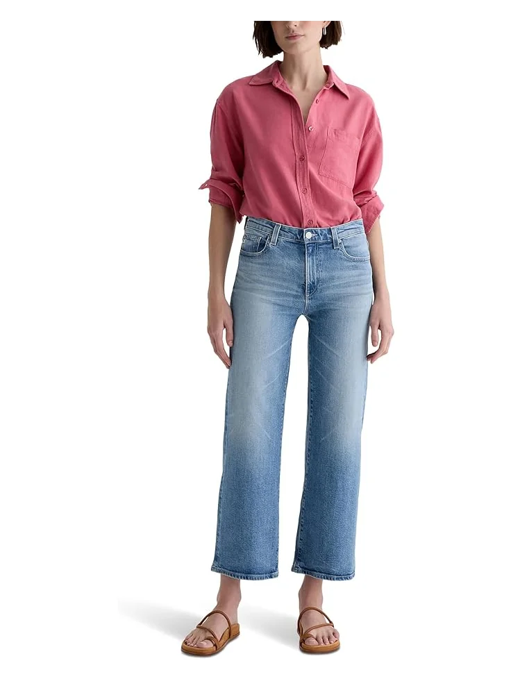 Джинсы AG Jeans Saige Mid-Rise Wide Leg in Helios, цвет Helios — изображение 6 из 6