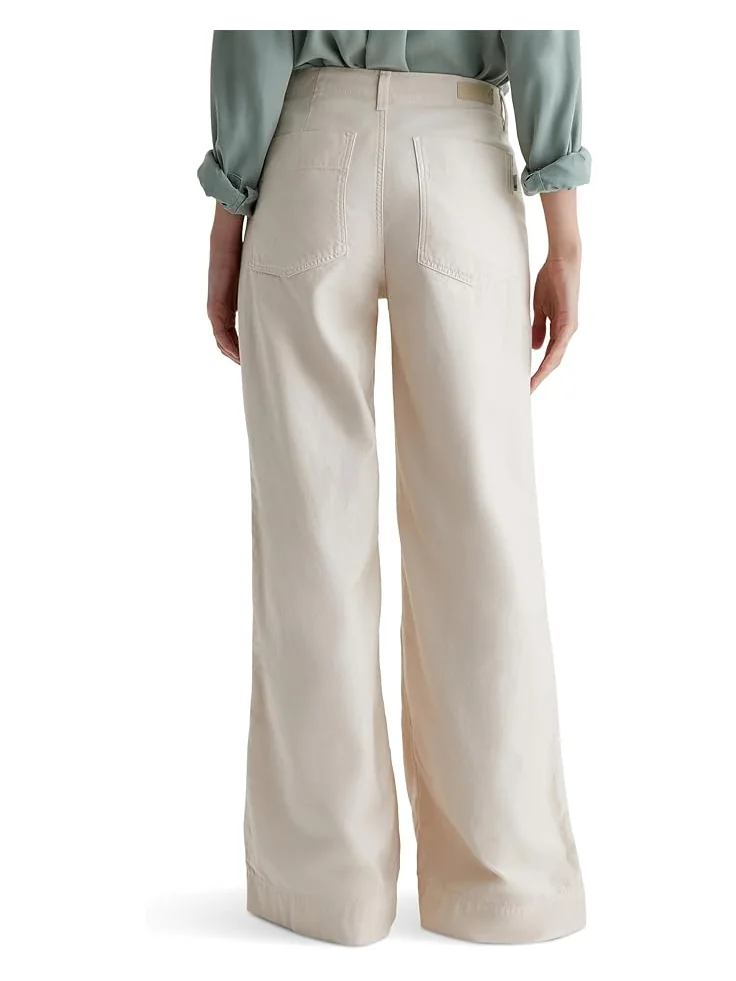Брюки AG Jeans Laurent Mid Rise Utility Wide Leg Pants — изображение 2 из 5, серебристый