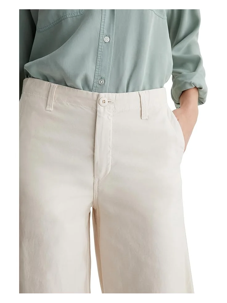 Брюки AG Jeans Laurent Mid Rise Utility Wide Leg Pants — изображение 3 из 5, серебристый