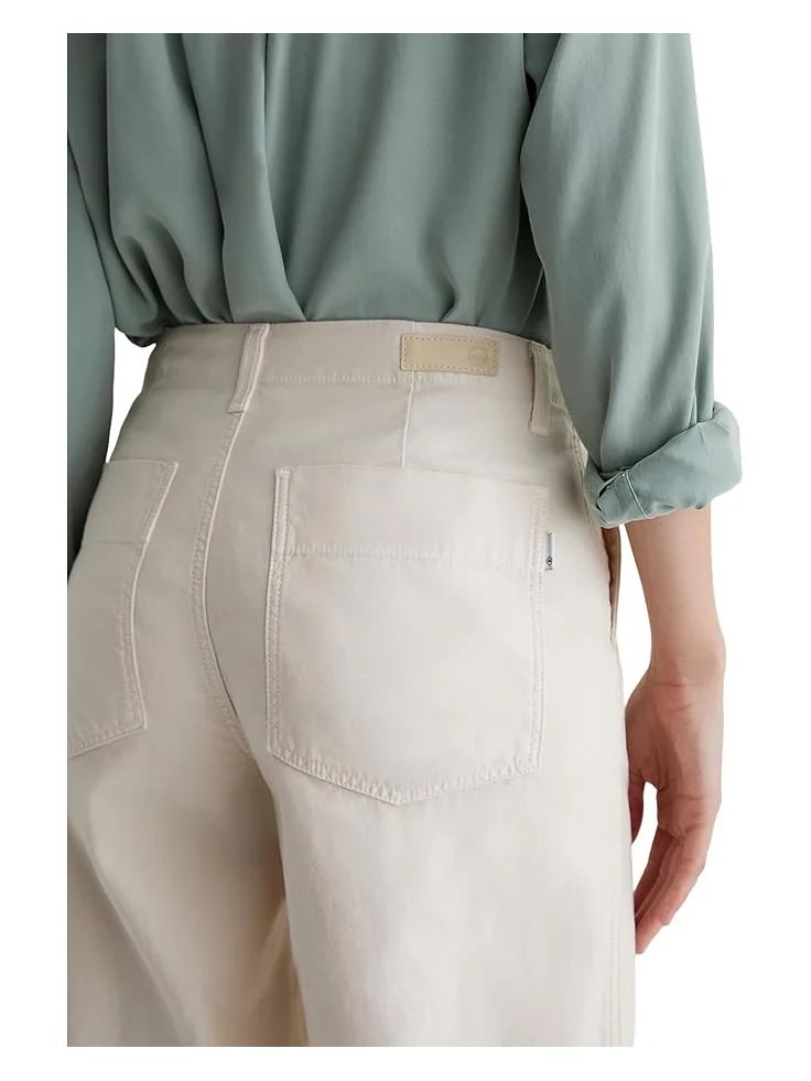 Брюки AG Jeans Laurent Mid Rise Utility Wide Leg Pants — изображение 4 из 5, серебристый