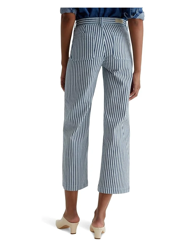 Брюки AG Jeans Kassie Mid Rise Wide Leg Crop — изображение 2 из 5, индиго мульти