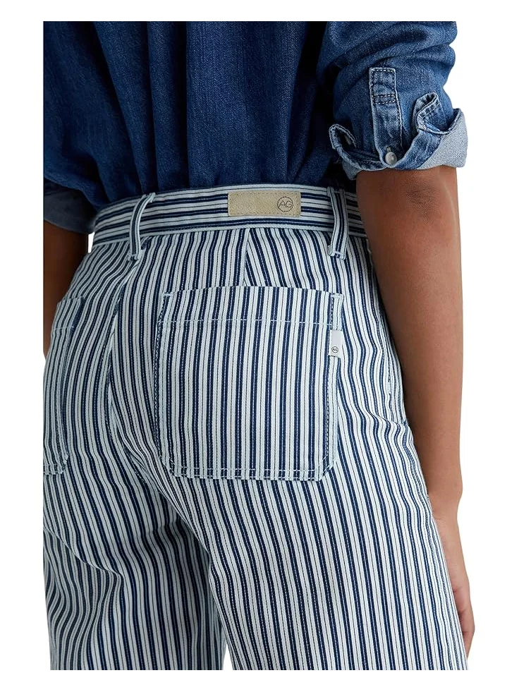 Брюки AG Jeans Kassie Mid Rise Wide Leg Crop — изображение 4 из 5, индиго мульти