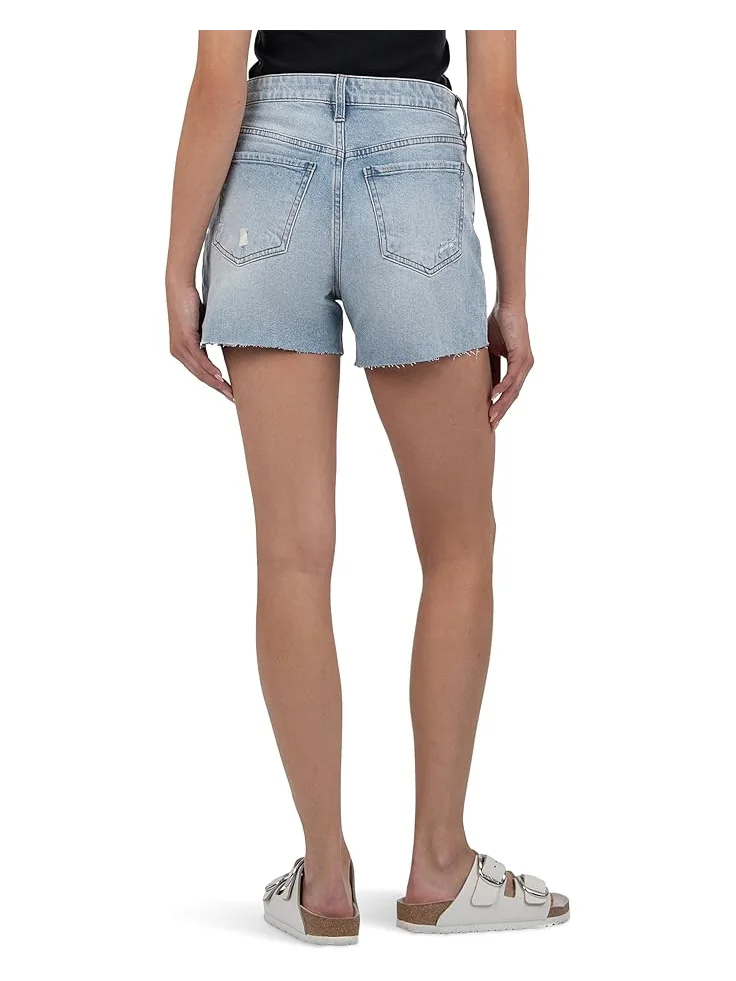 Шорты KUT from the Kloth Jane High-Rise Long Shorts With Raw Hem — изображение 3 из 4, серый
