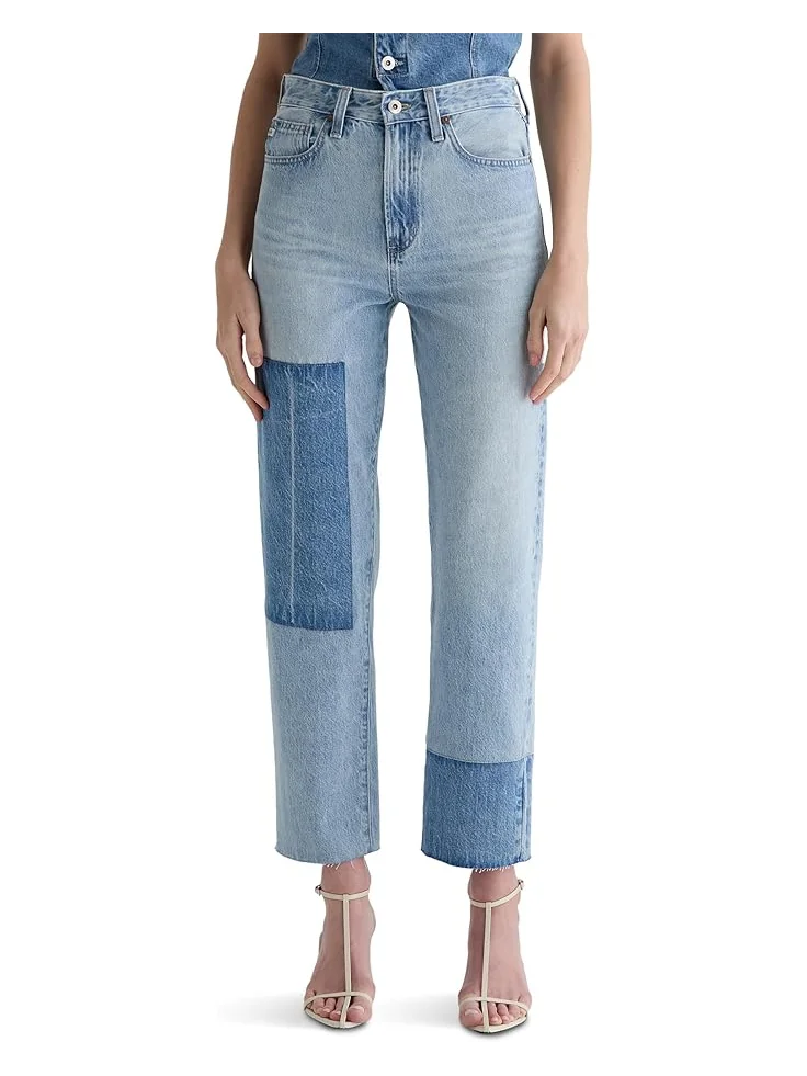 Джинсы AG Jeans Brinley Mid-Rise Straight in Carpinteria, цвет Carpinteria — коричневый