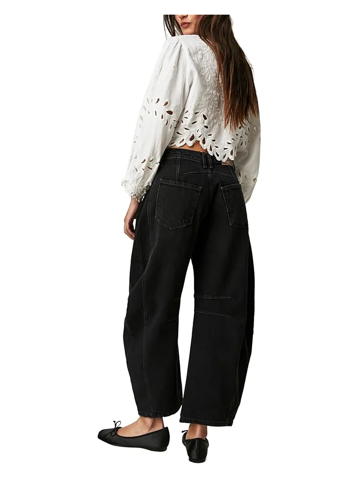 Джинсы Free People We The Free Good Luck Mid-Rise Barrel Jeans, цвет Soundwave — изображение 2 из 3