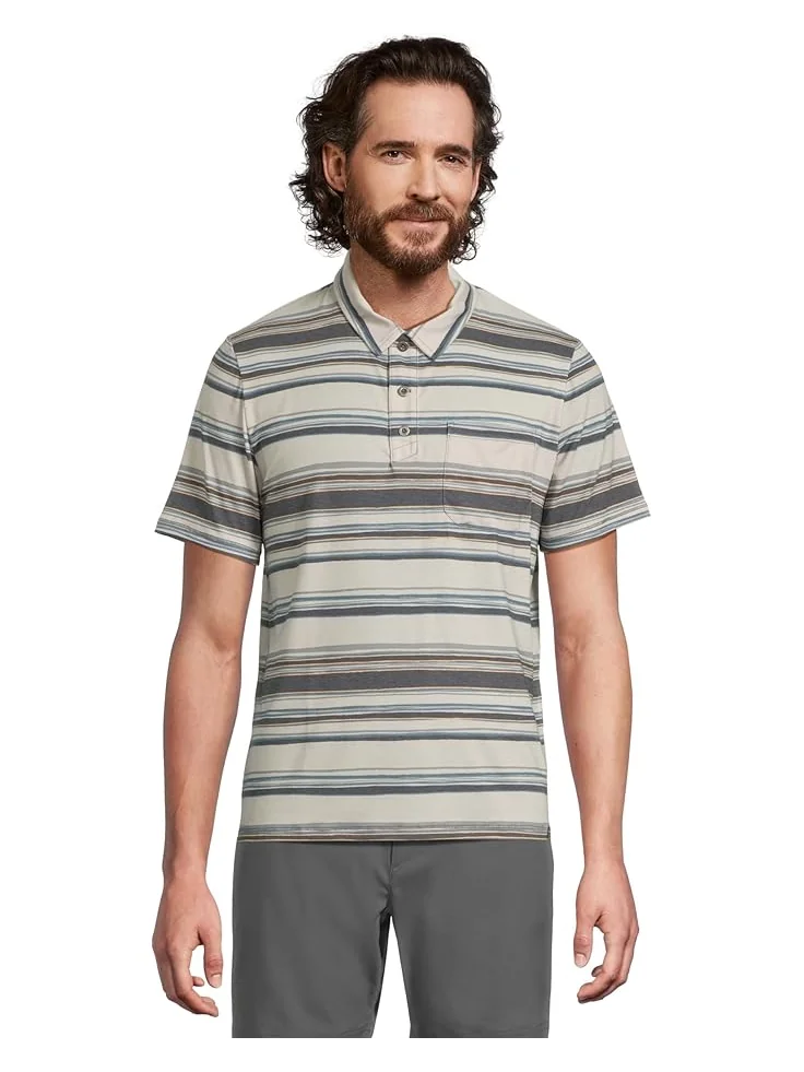 Поло L.L.Bean Everyday SunSmart Polo 2.0, Short-Sleeve, Stripe — изображение 1 из 5, серый