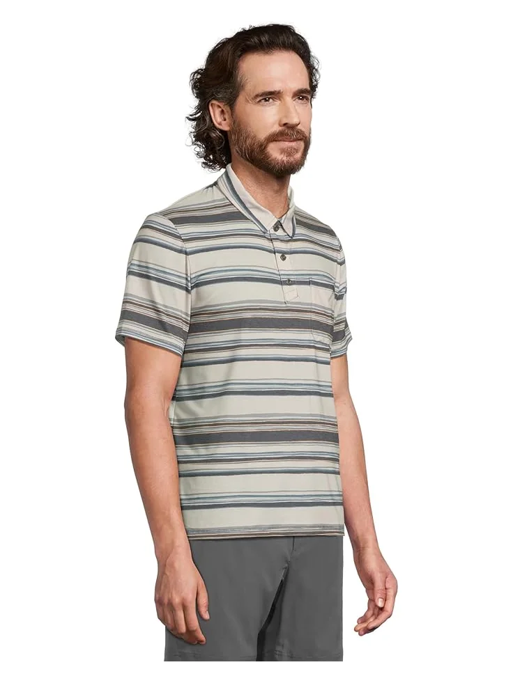 Поло L.L.Bean Everyday SunSmart Polo 2.0, Short-Sleeve, Stripe — изображение 2 из 5, серый