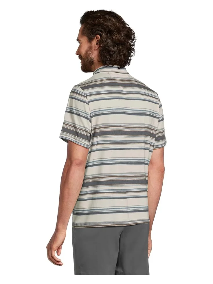 Поло L.L.Bean Everyday SunSmart Polo 2.0, Short-Sleeve, Stripe — изображение 3 из 5, серый