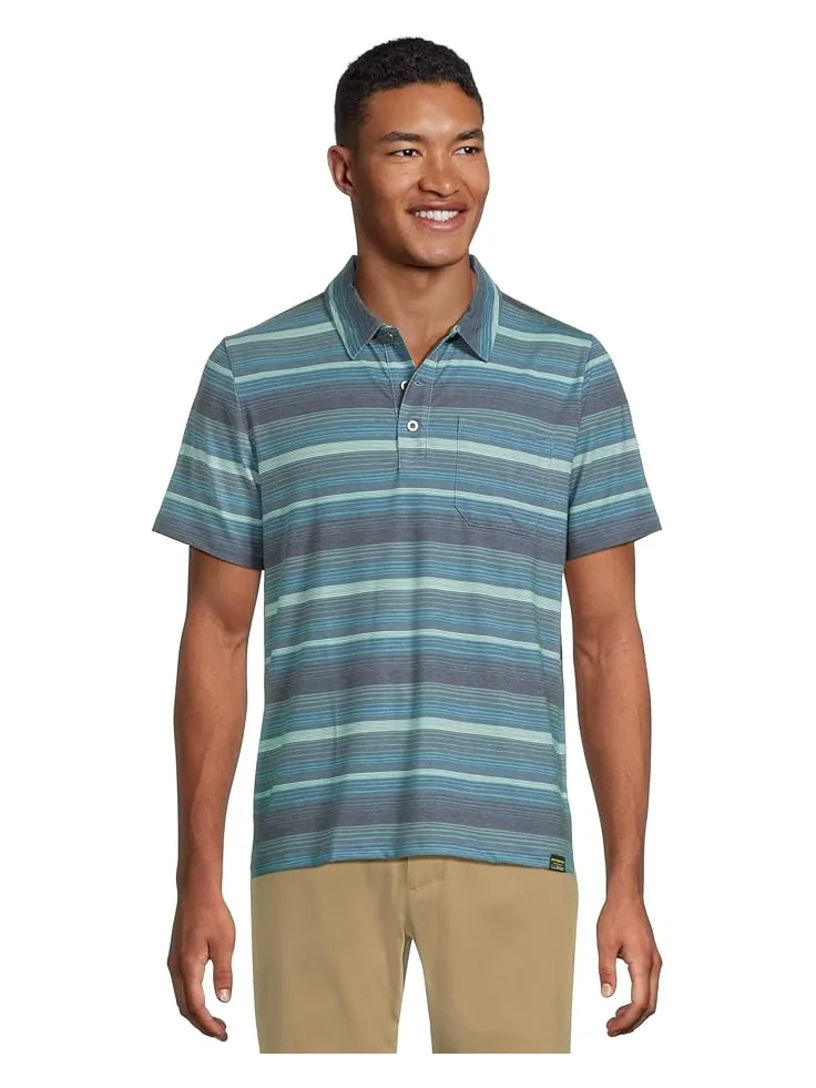 Поло L.L.Bean Everyday SunSmart Polo 2.0, Short-Sleeve, Stripe — изображение 1 из 5, синий