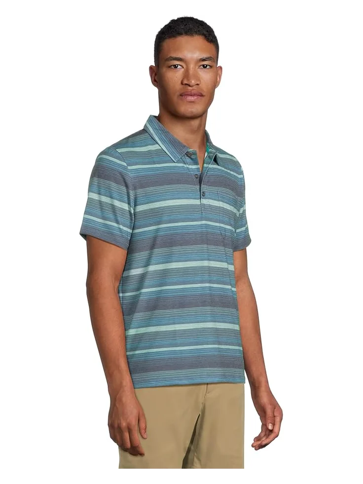 Поло L.L.Bean Everyday SunSmart Polo 2.0, Short-Sleeve, Stripe — изображение 2 из 5, синий