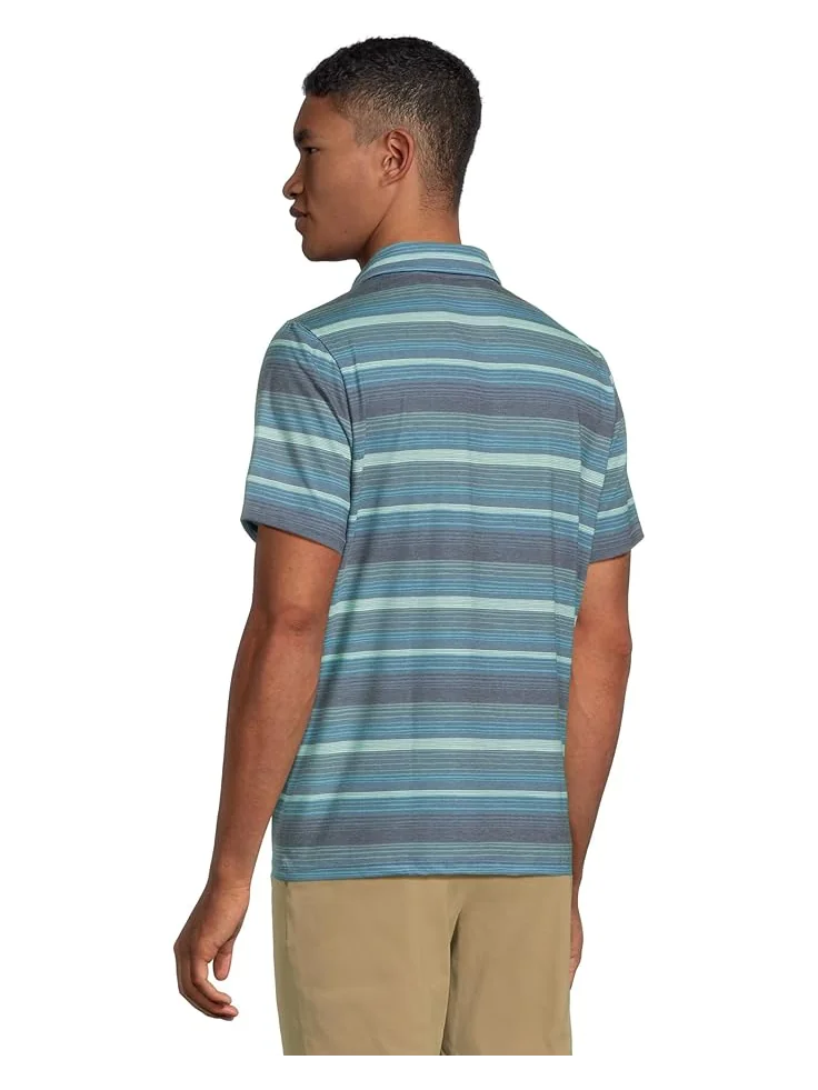 Поло L.L.Bean Everyday SunSmart Polo 2.0, Short-Sleeve, Stripe — изображение 3 из 5, синий
