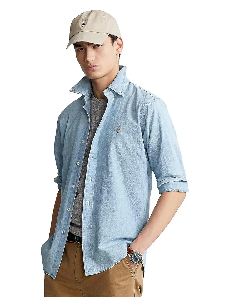 Поло Polo Ralph Lauren Chambray Sport Shirt — изображение 1 из 4, шамбре