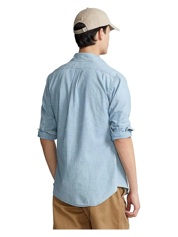 Поло Polo Ralph Lauren Chambray Sport Shirt — изображение 2 из 4, шамбре
