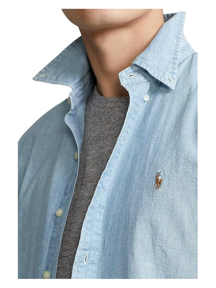 Поло Polo Ralph Lauren Chambray Sport Shirt — изображение 3 из 4, шамбре