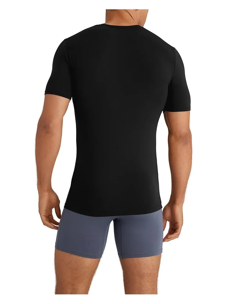 Рубашка Tommy John Second Skin Modal Crewneck Stay Tucked Undershirt 3-Pack — изображение 3 из 3, черный