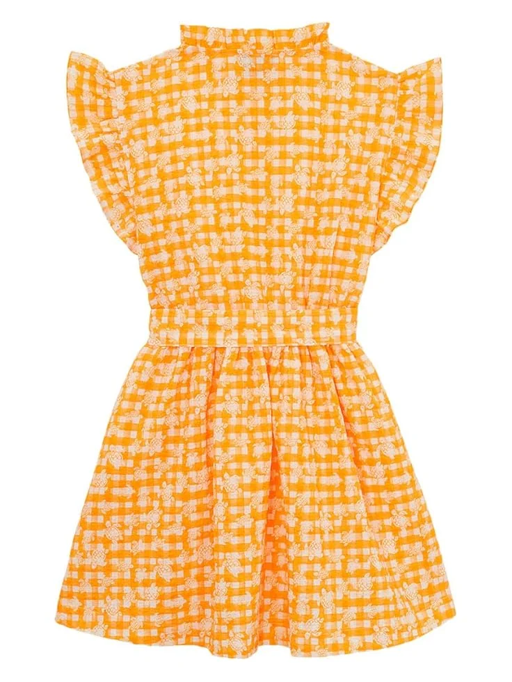 Платье Vilebrequin Kids Cotton Dress Turtle Vichy — изображение 2 из 2, зеленый