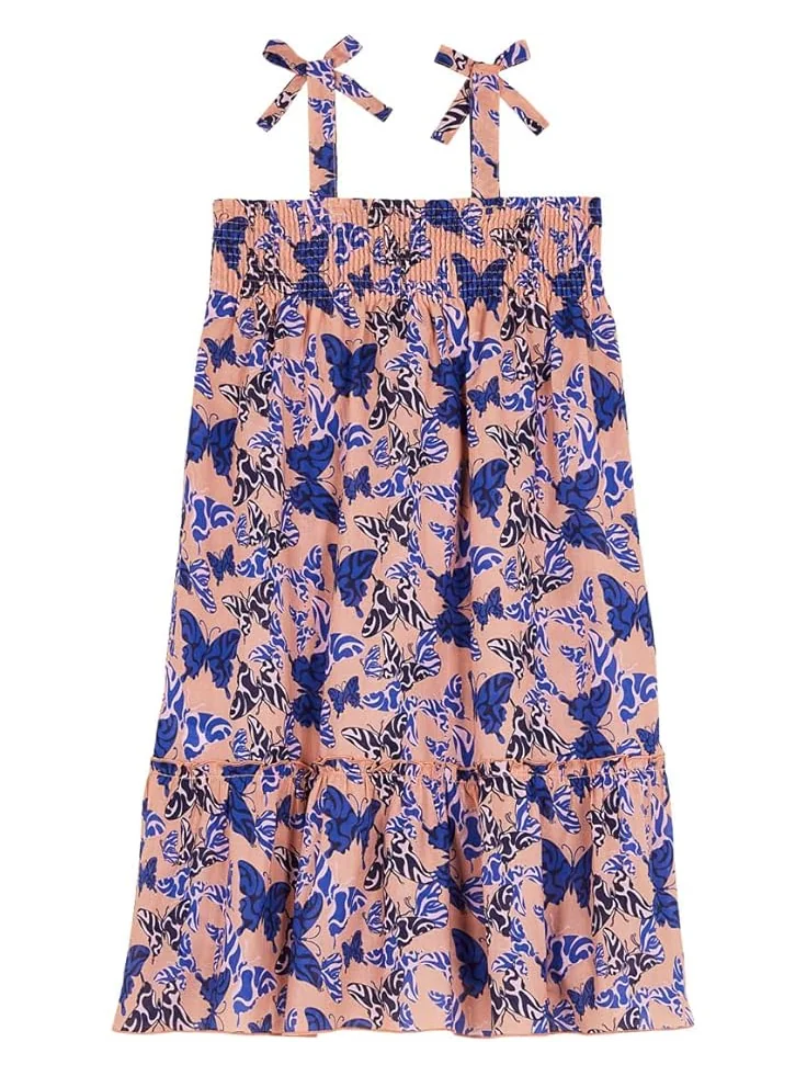 Платье Vilebrequin Kids Organic Cotton Voile Dress Disco Butterfly — изображение 2 из 2, пудровый розовый