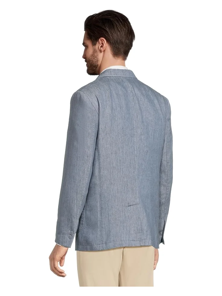 Блейзер Johnston & Murphy Washed Linen Blazer — изображение 3 из 5, светло-синий