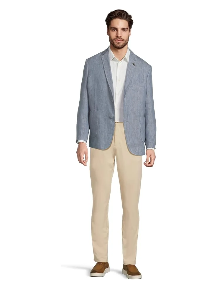 Блейзер Johnston & Murphy Washed Linen Blazer — изображение 5 из 5, светло-синий