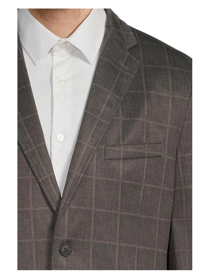 Мужской пиджак Johnston & Murphy XC Flex Unlined Plaid Knit — изображение 4 из 5, коричневый