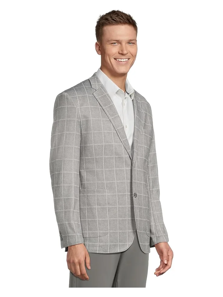 Блейзер Johnston & Murphy Xc Flex Unlined Plaid Knit Blazer — изображение 2 из 5, серый