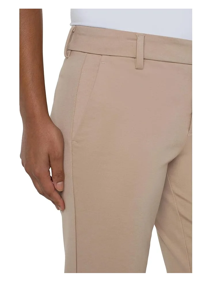 Брюки Liverpool Los Angeles Kelsey Slim Leg Trousers in Super Stretch Ponte Knit — изображение 3 из 3, бежевый
