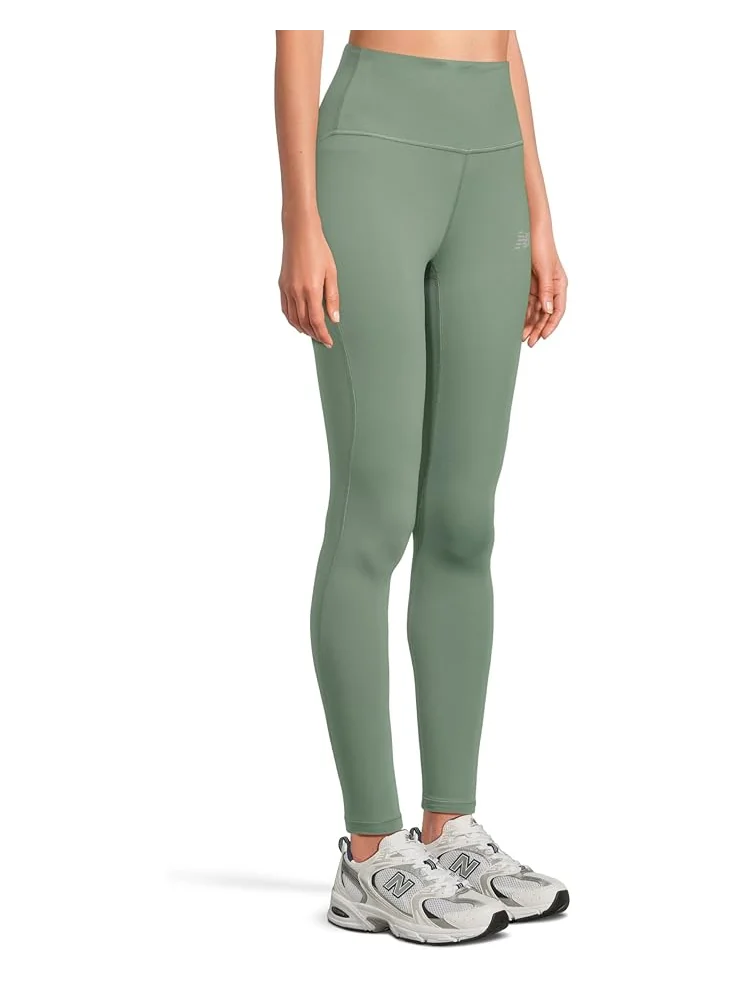 Брюки New Balance Sleek High-Rise Legging 27" — изображение 2 из 5, зеленый