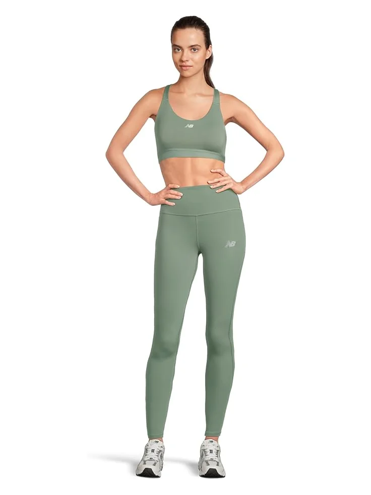 Брюки New Balance Sleek High-Rise Legging 27" — изображение 5 из 5, зеленый