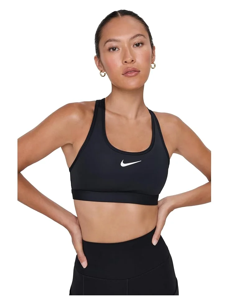 Бюстгальтер Nike Swoosh Medium Support Bra — изображение 1 из 5, черный/белый
