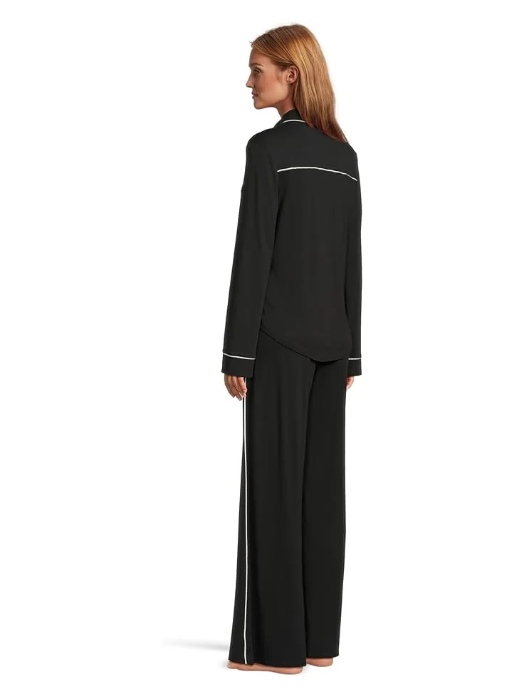 Пижама Cosabella Pima Lusso Longsleeve Top And Pajama Set — изображение 3 из 4, черный/слоновая кость