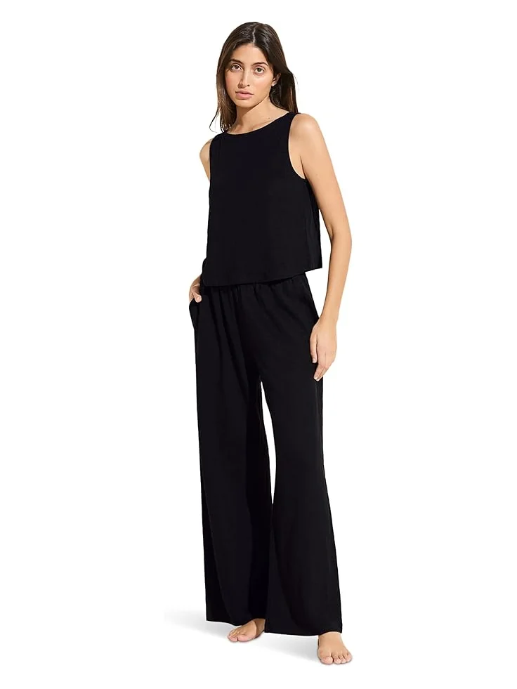 Пижамные брюки Eberjey Organic Linen Pants — изображение 1 из 3, черный