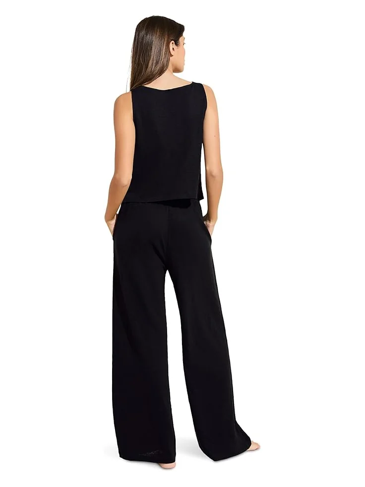 Пижамные брюки Eberjey Organic Linen Pants — изображение 2 из 3, черный