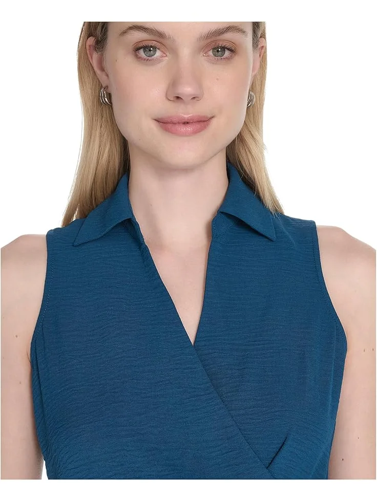 Платье Calvin Klein Aerowash Collared Elastic Waist Self Tie Midi — изображение 4 из 4, кипарис