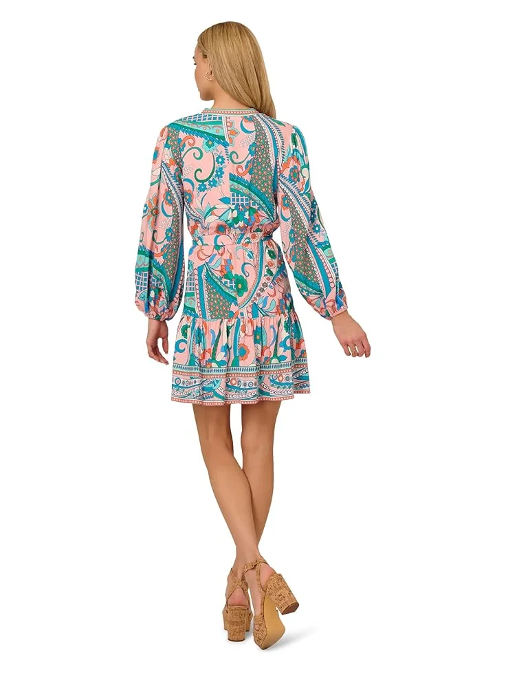 Платье Adrianna Papell Printed Short Dress — изображение 2 из 3, мульти