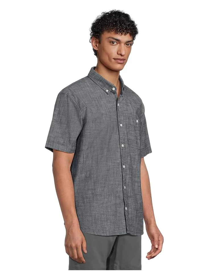 Рубашка L.L.Bean Comfort Stretch Chambray Shirt Short — изображение 2 из 6, темный индиго