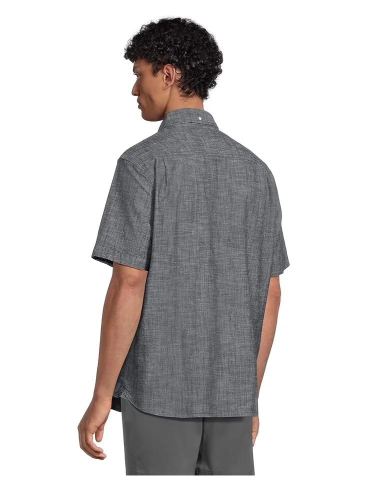 Рубашка L.L.Bean Comfort Stretch Chambray Shirt Short — изображение 3 из 6, темный индиго