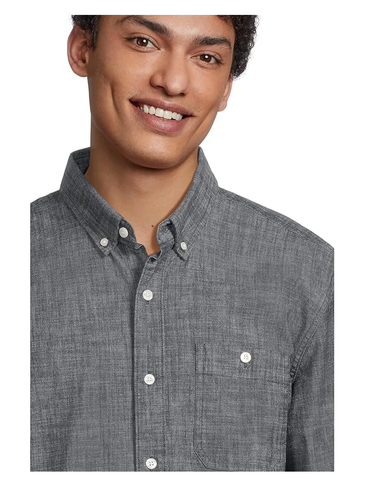 Рубашка L.L.Bean Comfort Stretch Chambray Shirt Short — изображение 4 из 6, темный индиго