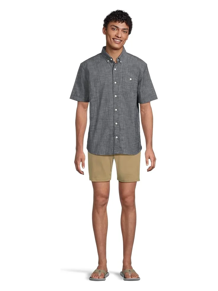 Рубашка L.L.Bean Comfort Stretch Chambray Shirt Short — изображение 6 из 6, темный индиго