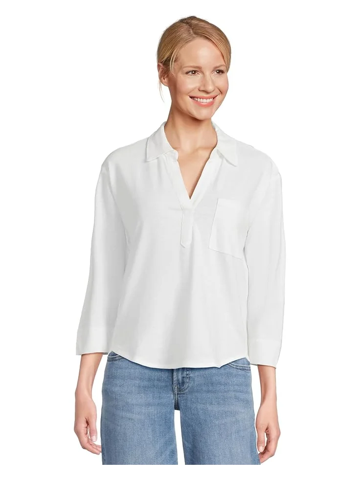 Футболка L.L.Bean Cotton Linen Tee Splitneck