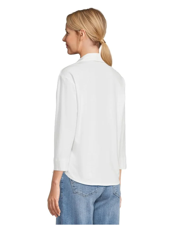 Футболка L.L.Bean Cotton Linen Tee Splitneck — изображение 3 из 5, белый